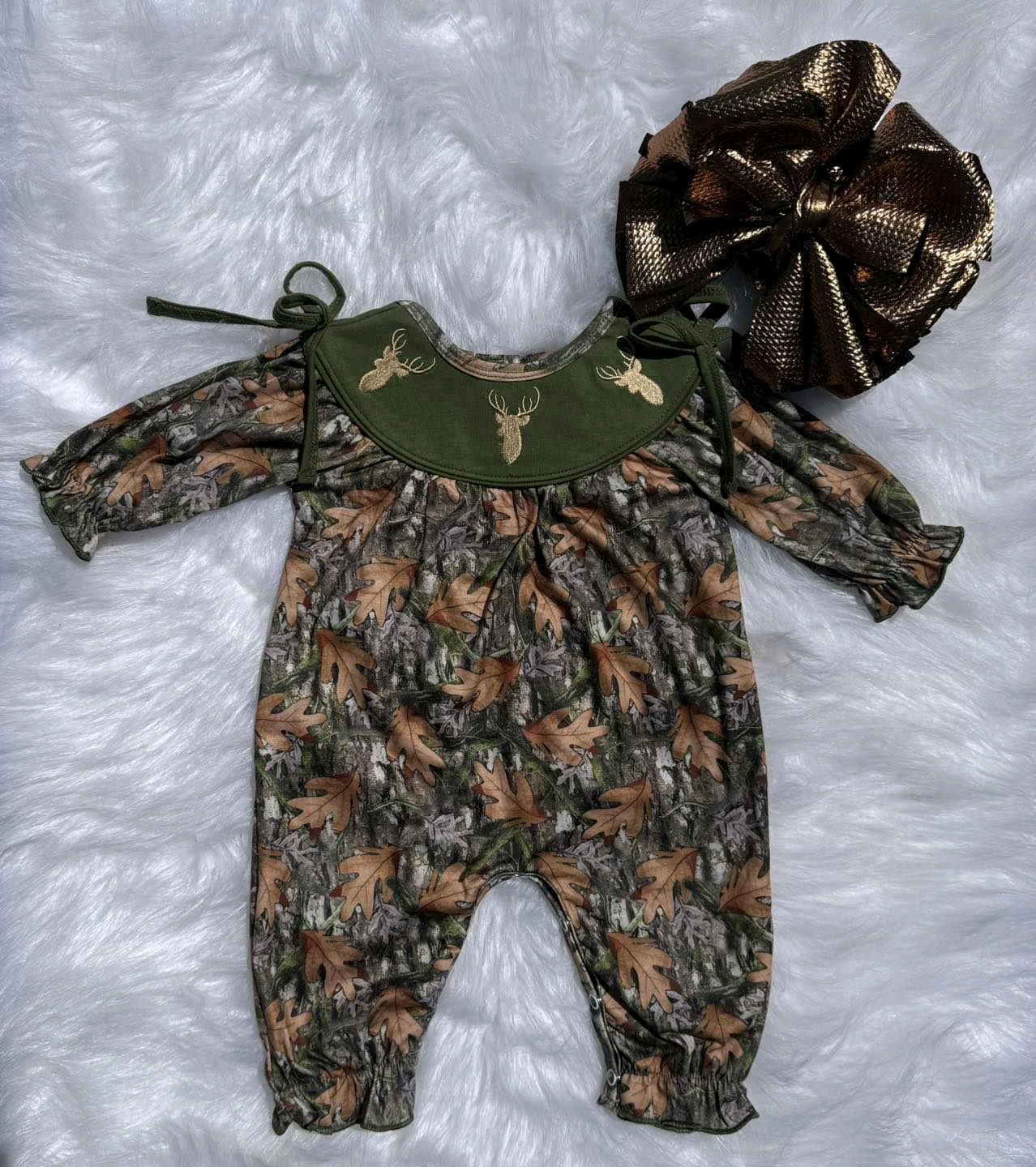 X930 LR2730 Camo Deer Leaf Girls Toddler Clothes