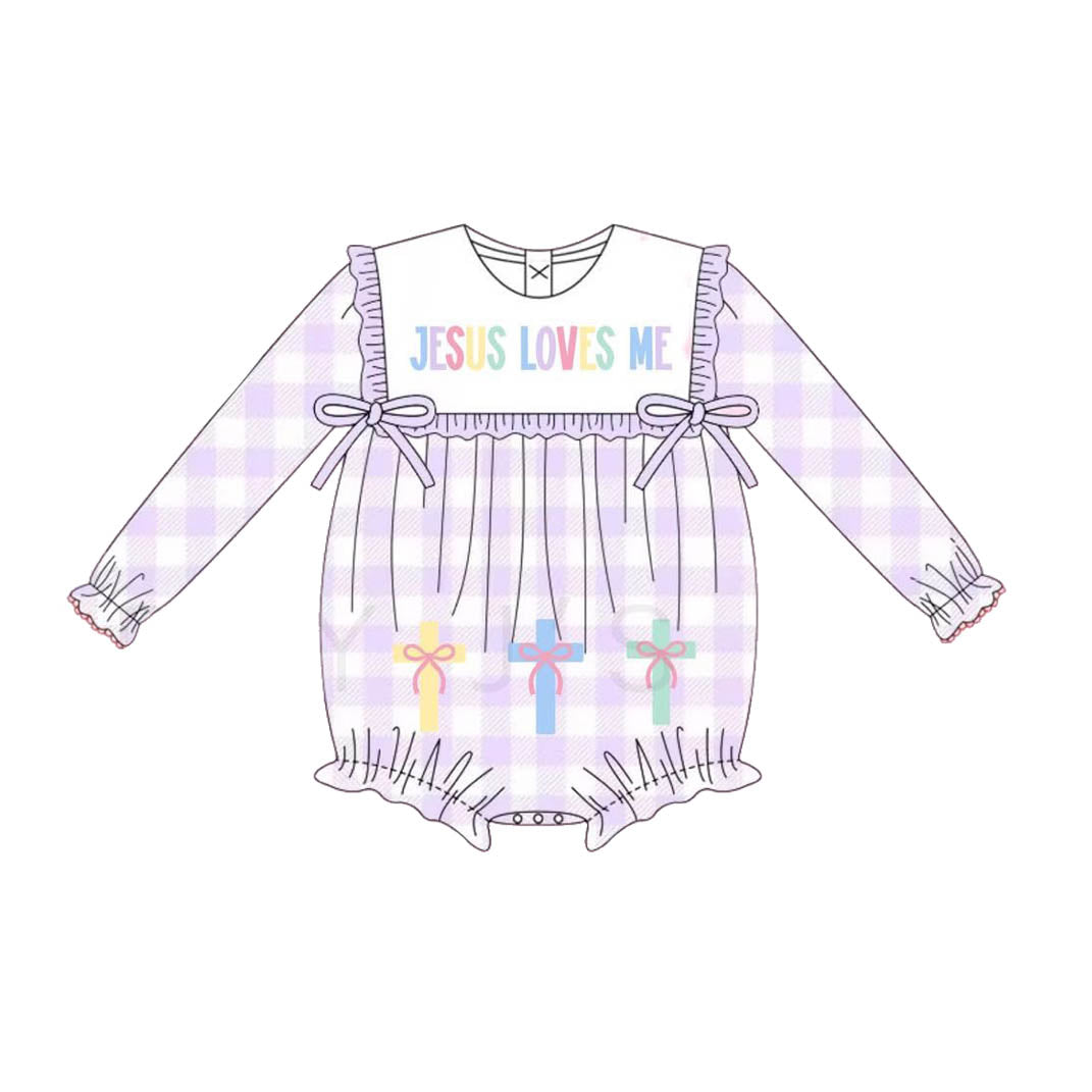 X926 LR2740 Plaid Purple Toddler Clothes
