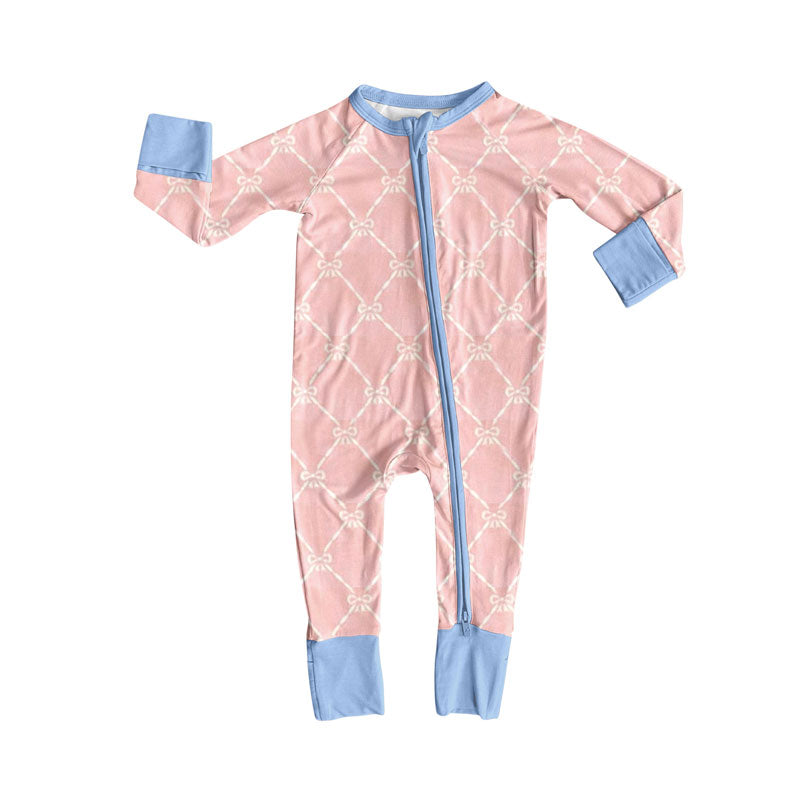 X10.30 LR2757 Pink Bow Zipper Crotch Suit