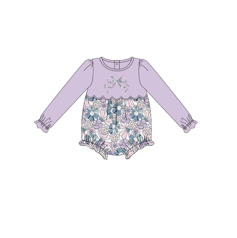 X10.18 LR27806 Purple Bow Long-Sleeved Toddler Clothes