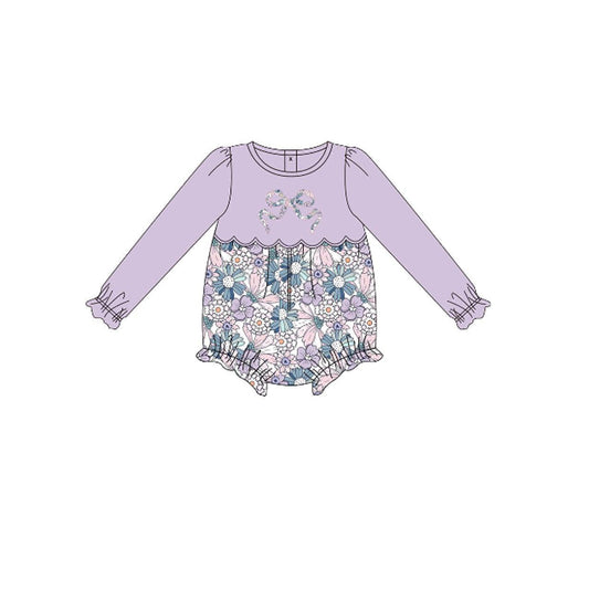 X10.18 LR27806 Purple Bow Long-Sleeved Toddler Clothes