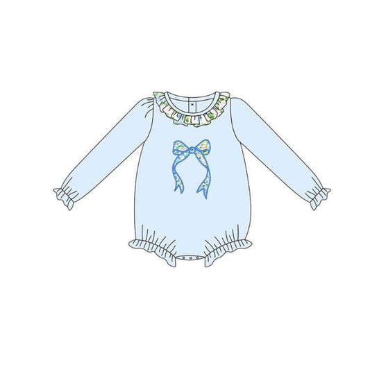 X10.18 LR27807 Blue Bow Long-Sleeved Toddler Clothes