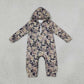 NEW RTS NO MOQ milk silk LR3029 Baby Boys Camo Ducks Zip Pocket Long Sleeve Hunting Rompers