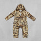 NEW RTS NO MOQ milk silk LR3033 Baby Boys Leaves Camo Half Zip Pockets Pant Fall Hoodie Rompers