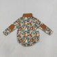 NEW RTS NO MOQ milk silk LR3048 Baby Boys Camo Print Long Sleeve Zipper Romper