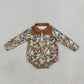 NEW RTS NO MOQ milk silk LR3048 Baby Boys Camo Print Long Sleeve Zipper Romper