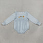 NEW RTS NO MOQ milk silk LR3104 Embroidery Turkey Pumpkins Baby Girls Thanksgiving Ruffle Rompers