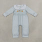 NEW RTS NO MOQ milk silk LR3105 Embroidery Turkey Pumpkins Baby Kids Thanksgiving Pant Rompers