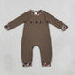 NEW RTS NO MOQ milk silk LR3108 Embroidery Turkey Baby Boys Brown Camo Thanksgiving Pant Rompers