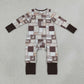 NEW RTS NO MOQ milk silk LR3118 Baby Boys Wild Ducks Dogs Deer Animal Camo Print Two Way Full Zip Convertible Long Sleeve Romper
