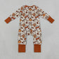 NEW RTS NO MOQ milk silk LR3120 Baby Girls Ghost Bow Halloween Two Way Zipper Convertible Rompers