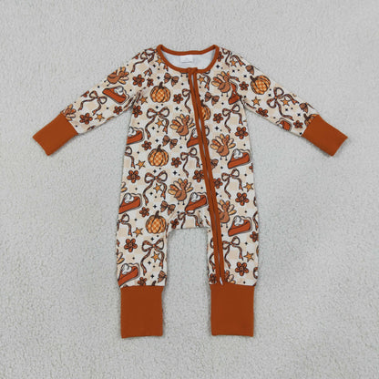 NEW RTS NO MOQ milk silk LR3120 Baby Girls Ghost Bow Halloween Two Way Zipper Convertible Rompers