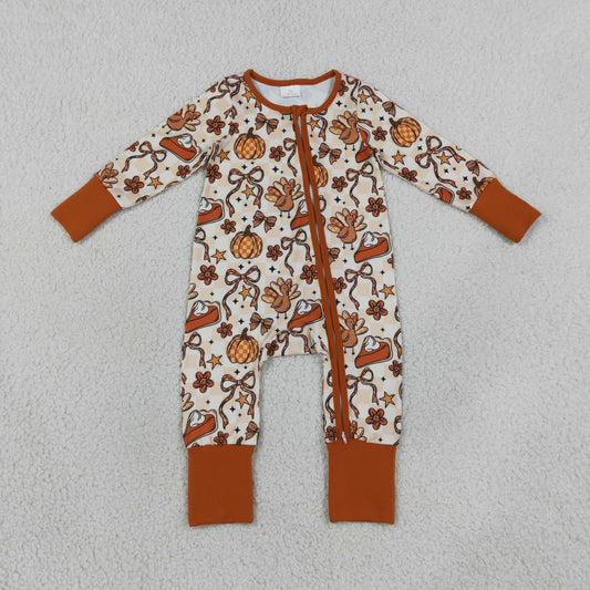 NEW RTS NO MOQ milk silk LR3120 Baby Girls Ghost Bow Halloween Two Way Zipper Convertible Rompers