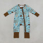 NEW RTS NO MOQ milk silk LR3124 Baby Girls Little Cowboys Boots Western Two Way Zip Convertible Rompers