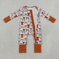NEW RTS NO MOQ milk silk LR3158 Baby Girls Bows Plaid Fall Two Way Zip Convertible Rompers