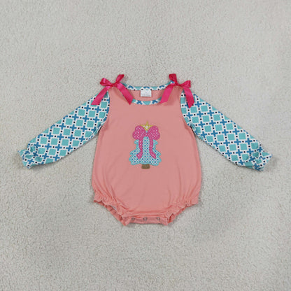 RTS NO MOQ Sibling milk silk Baby Girls Christmas Tree Print Long Sleeve Dress Rompers Holiday Outfit