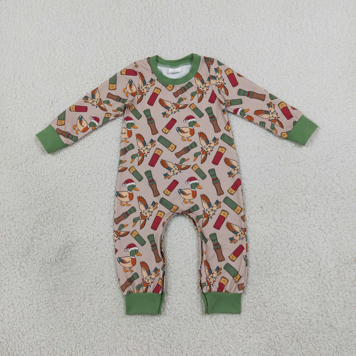 NEW RTS NO MOQ milk silk LR3209 Baby Boys Hat Ducks Calls Christmas Hunting Pant Rompers