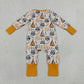 NEW RTS NO MOQ milk silk LR3212 Baby Boys Stars Lights Happy New Year Two Way Zip Convertible Rompers