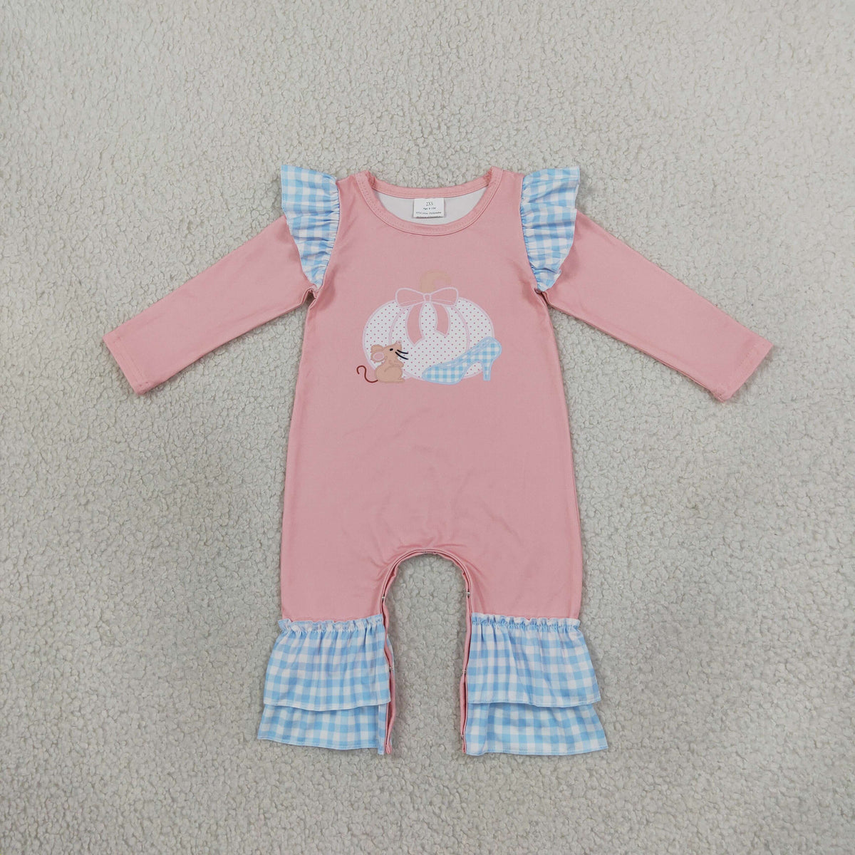 NEW RTS NO MOQ milk silk LR3217 Baby Girls Bow Pumpkins Mouse Fall Ruffle Pant Rompers