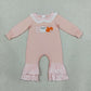 NEW RTS NO MOQ milk silk LR3223 Embroidery Pumpkin Ghost BOO Baby Girls Halloween Ruffle Pant Rompers