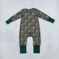 NEW RTS NO MOQ milk silk LR3232 Baby Boys Green Ducks Calls Hunting Two Way Zip Convertible Romper