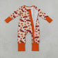 NEW RTS NO MOQ milk silk LR3234 Baby Boys Pumpkins Trucks Fall Two Way Zip Convertible Romper