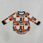 NEW RTS NO MOQ milk silk LR3239 Baby Boys Long Sleeve BOO Ghost Pumpkins Halloween Romper
