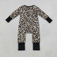 NEW RTS NO MOQ milk silk LR3242 Baby Boys Leopard Bats Halloween Two Way Zip Convertible Romper