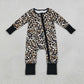 NEW RTS NO MOQ milk silk LR3242 Baby Boys Leopard Bats Halloween Two Way Zip Convertible Romper