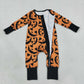 NEW RTS NO MOQ milk silk LR3243 Baby Boys Ghost Pumpkins Halloween Two Way Zip Convertible Romper