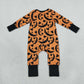 NEW RTS NO MOQ milk silk LR3243 Baby Boys Ghost Pumpkins Halloween Two Way Zip Convertible Romper