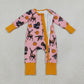 NEW RTS NO MOQ milk silk LR3252 Baby Girls Pumpkins Turkey Ducks Deer Thanksgivings Two Way Zip Convertible Rompers