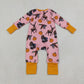 NEW RTS NO MOQ milk silk LR3252 Baby Girls Pumpkins Turkey Ducks Deer Thanksgivings Two Way Zip Convertible Rompers