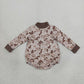 NEW RTS NO MOQ milk silk LR3263 Baby Boys Long Sleeve Khaki Brown Camo Choker Rompers