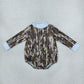 NEW RTS NO MOQ milk silk LR3279 Baby Boys High Neck Long Sleeve Camo Rompers
