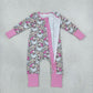 NEW RTS NO MOQ milk silk LR3305 Baby Girls Khaki Camo Santa Christmas Two Way Ruffle Zip Convertible Rompers