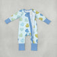 NEW RTS NO MOQ milk silk LR3326 Baby Boys Blue Stripe LOVE YOU Hearts Valentines Two Way Zip Convertible Rompers