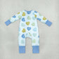 NEW RTS NO MOQ milk silk LR3326 Baby Boys Blue Stripe LOVE YOU Hearts Valentines Two Way Zip Convertible Rompers