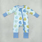 NEW RTS NO MOQ milk silk LR3326 Baby Boys Blue Stripe LOVE YOU Hearts Valentines Two Way Zip Convertible Rompers