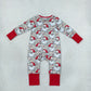 NEW RTS NO MOQ milk silk LR3345 Baby Boys Khaki Camo Santa Christmas Two Way Zip Convertible Rompers