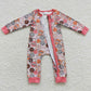 4.15zipper romper hippie smiley girls jumpsuit baby clothes