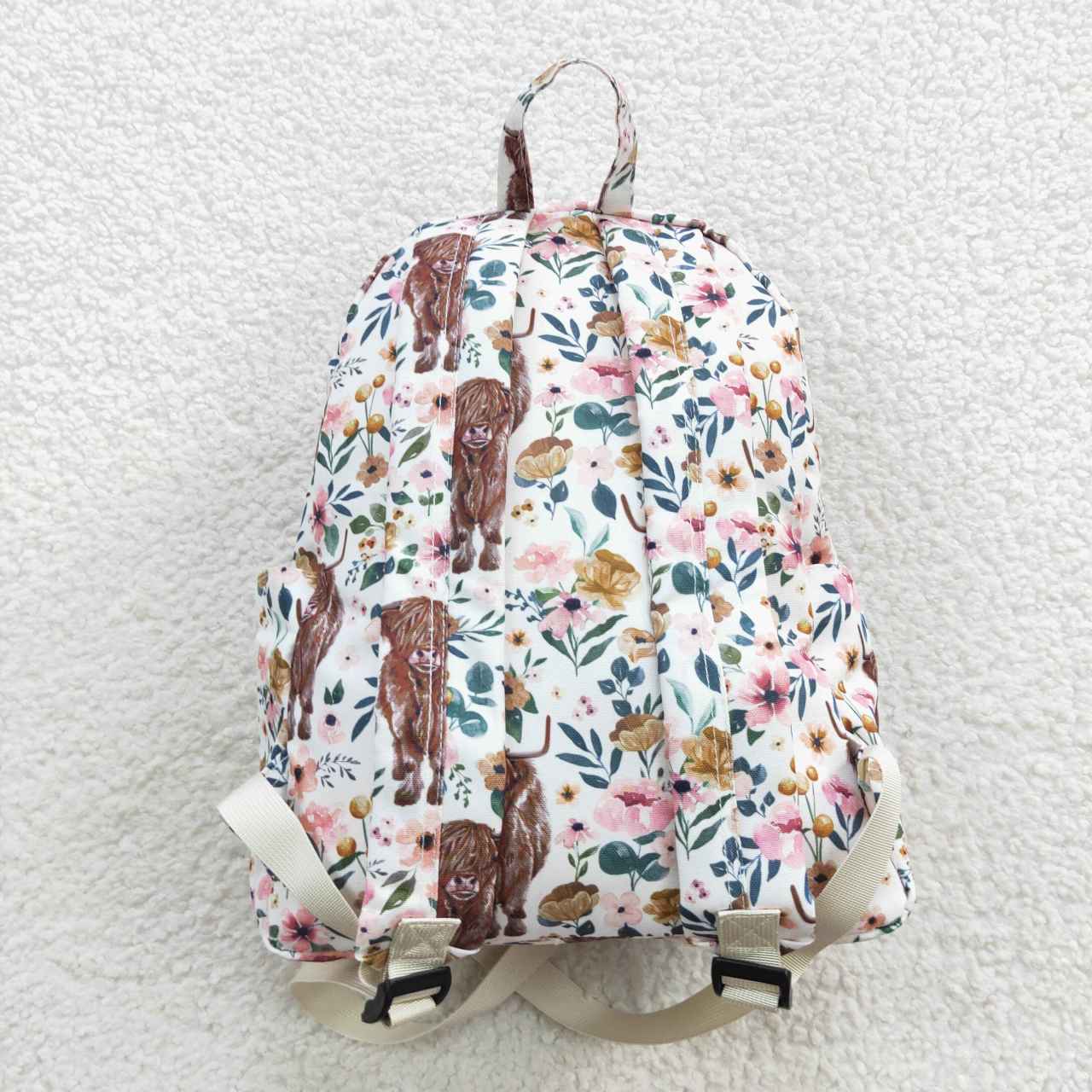 kids bags flower highland cow backpack back to school preschool bag bookbag