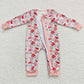 4.15zipper romper christmas girls jumpsuit babyclothes