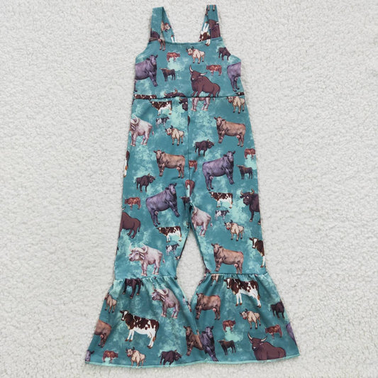 cow girls jumpsuits farm kids romper