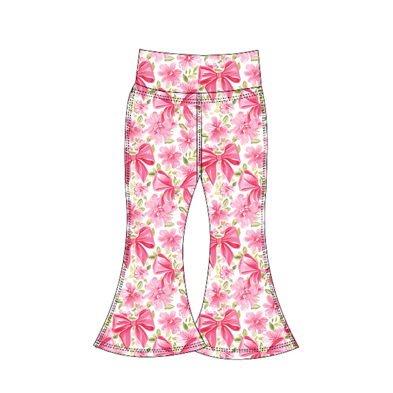 6.6P0770 Flower Pink Bow Yoga Pants