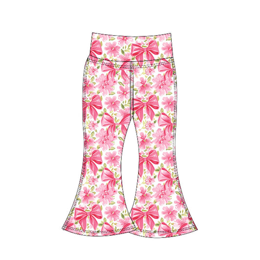 6.6P0770 Flower Pink Bow Yoga Pants
