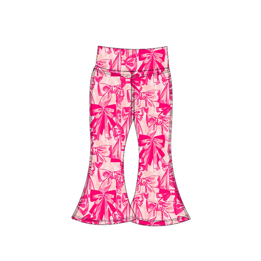 6.27P0789 Rose Red Bow Yoga Pants