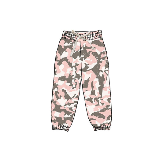 X912 P0832 Army Green Camouflage Duck Drawstring Yoga Pants