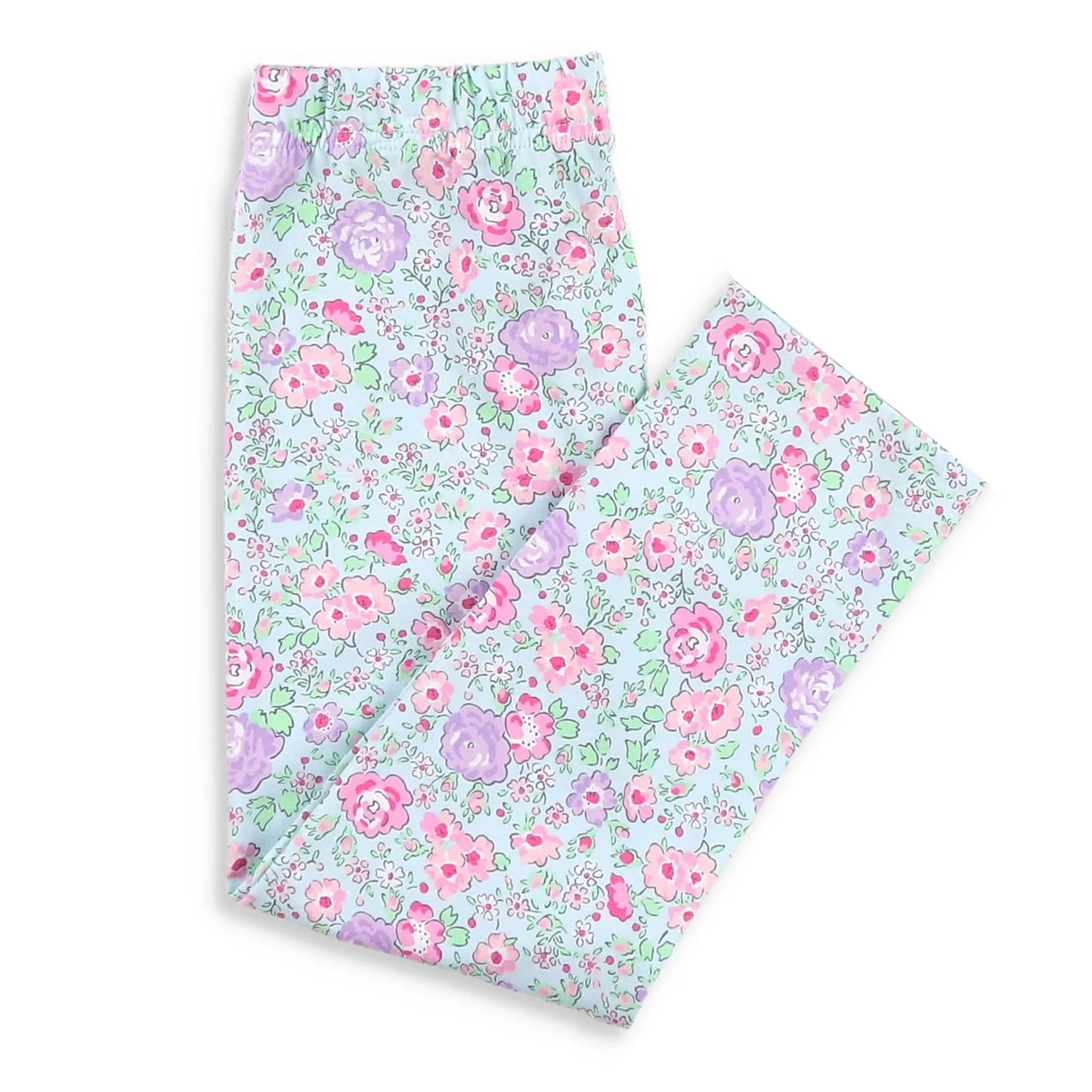 X924 P0872 Purple Floral Elasticated Pants