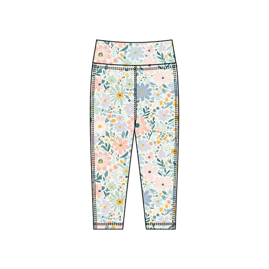 X10.18 P0921 Blue Floral Yoga Pants